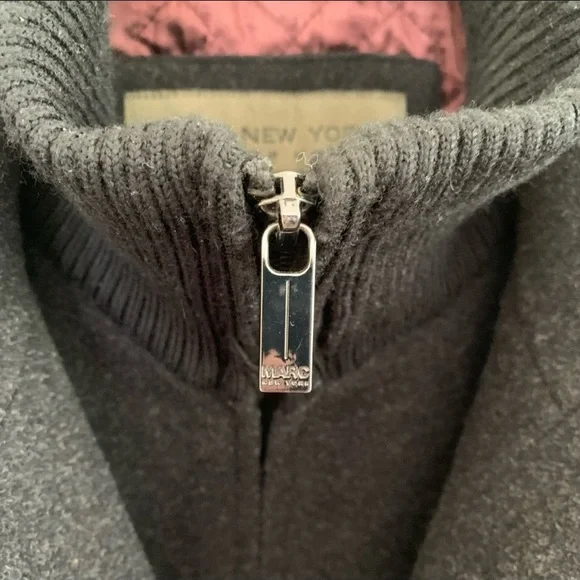 Andrew Marc Charcoal Wool Blend Bib Overcoat - Picture 5 of 10